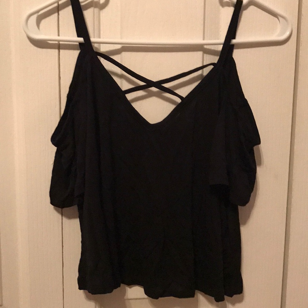 Black off the shoulder top